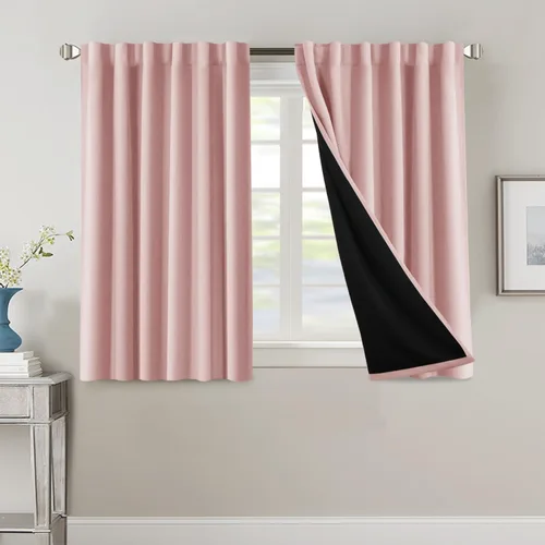 Miniatura 127 de H.VERSAILTEX Cortinas 100% opacas para dormitorio con forro negro, cortinas de oscurecimiento de habitación completa, con aislamiento térmico