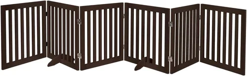 Miniatura 17 de unipaws Puerta para mascotas de pie libre de 24 pulgadas de alto para perros y gatos, puertas de madera para puerta, escaleras, valla plegable