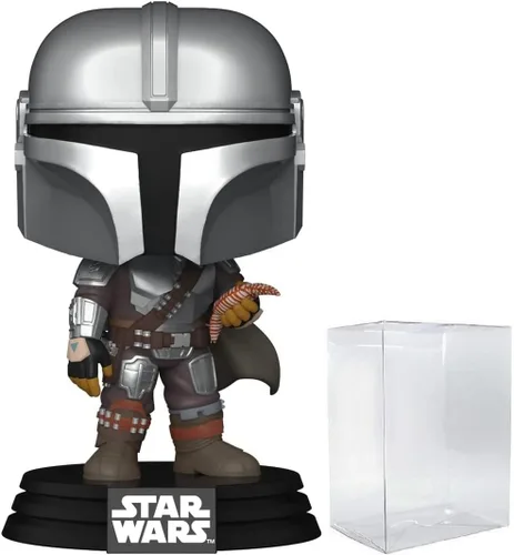 POP Star Wars: Book of Boba Fett - The Mandalorian (Din Djarrin) con bolsa figura de vinilo Funko (paquete con funda protectora de caja compatible),