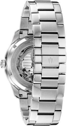 Miniatura 3 de Bulova Men's Classic Wilton 26-Jewel Automatic Leather Strap Watch, 40 Hour Power Reserve, Domed Sapphire Crystal, Exhibition Case Back, Luminous