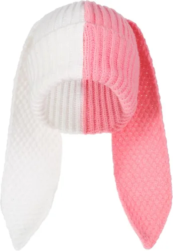 Miniatura 14 de Gorro de conejo para mujer, lindo conejo de ganchillo, gorro de invierno, cálido gorro de calavera para esquí al aire libre