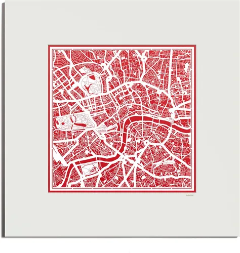 Miniatura 119 de O3 Design Studio Mapa de corte de papel Madrid negro mate de 20 x 20 pulgadas