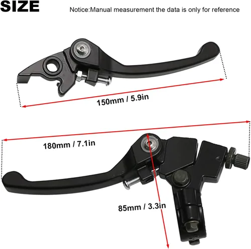 Miniatura 3 de Palanca de embrague plegable de 7/8 con percha y cable de embrague de repuesto para 110/125/140/150cc SSR125 RFZ YZ Ruckus TaoTao DB17/27 Apollo