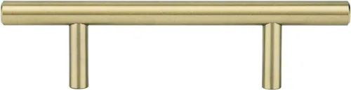 Miniatura 4 de Amazon Basics Manija Euro Bar para gabinete (1/2 pulgada de diámetro), 5.38 pulgadas de longitud (centro de agujero de 3 pulgadas), champán dorado