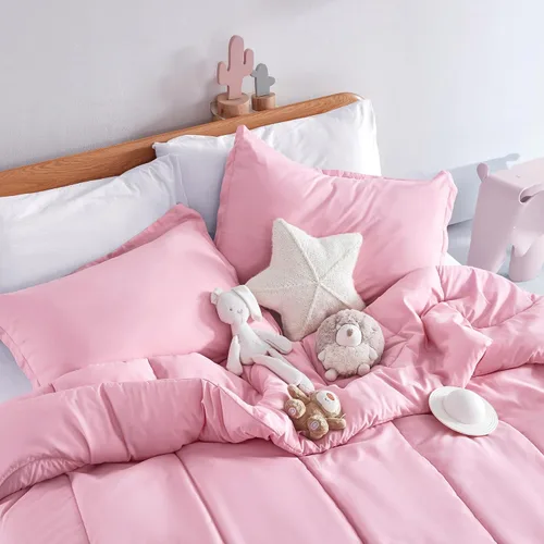 Miniatura 5 de SLEEP ZONE Juego de edredón de 2 piezas con estampado de 2 piezas para niñas, resistente a la decoloración, lavable a máquina, color rosa ballet