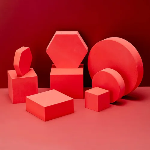 Miniatura 6 de Juego de 8 piezas de accesorios geométricos para fotos, de espuma dura, para manualidades, lápiz labial, joyas, cosméticos, herramientas de Púrpura