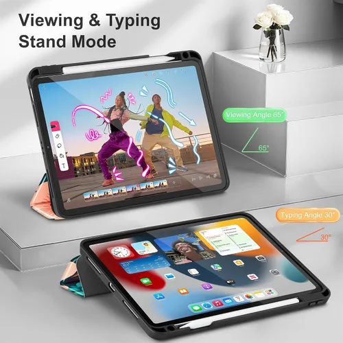 Miniatura 6 de May Chen Funda para iPad Pro de 11 pulgadas (4ª, 3ª, 2ª y 1ª generación) 2022 2021 2020 2018, soporte triple + soporte para lápiz + encendido