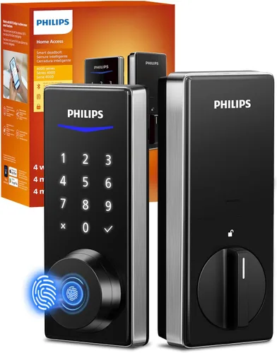 Miniatura 11 de Philips Cerradura de puerta inteligente Wi-Fi, cerradura de puerta de entrada sin llave con control de aplicación, identificación de huellas