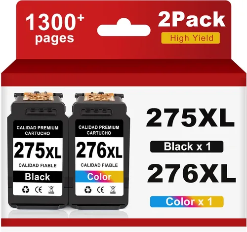 PG-275XL/CL-276XL - Cartucho de tinta negro y color compatible con Canon 275XL 276XL, funciona con PIXMA MG2420 MG2520 MG2522 MG2525 MG2920 MG2922