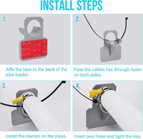 Miniatura 4 de Manguera de bomba de piscina para piscinas sobre el suelo, paquete de 2 accesorios de manguera de filtro de piscina de 1.25 pulgadas de diámetro