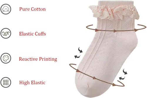 Miniatura 2 de Calcetines de encaje con volantes para recién nacidos, para niñas pequeñas