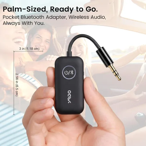 Miniatura 9 de YMOO Adaptador Bluetooth para avión B06T2 a 2 auriculares, receptor transmisor Bluetooth para TV con aptX-HD de baja latencia, adaptador de audio