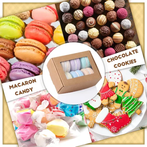 Miniatura 4 de Zonon 30 piezas de cajas de jabón para embalaje casero, mini cajas de regalo de papel kraft con ventana para panadería, caramelos, fabricación