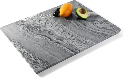 Miniatura 20 de Tabla de cortar de granito Koville para cocina, tabla de queso de losa de mármol grande de 16x12 pulgadas, tabla de servir rectangular para hornear