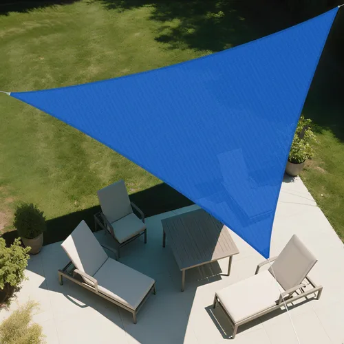 Miniatura 17 de SunnyRoyal Toldo parasol triangular de 8 x 8 x 8 pies con bloqueo UV, para patio, jardín, piscina (turquesa)