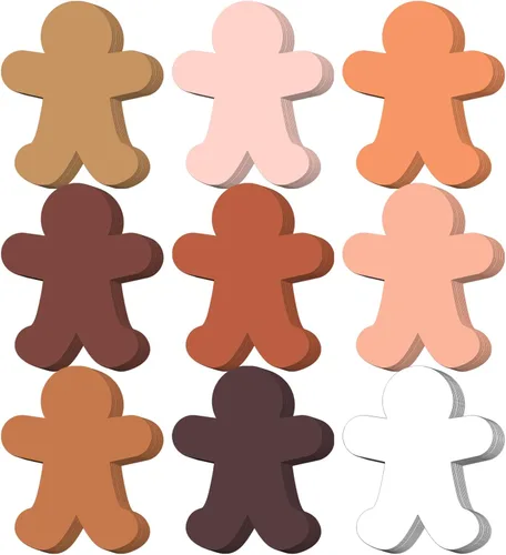 Miniatura 5 de Lincia 108 recortes de papel en forma de personas de 3.5 pulgadas para manualidades, recortes multiculturales en blanco para tablón de anuncios