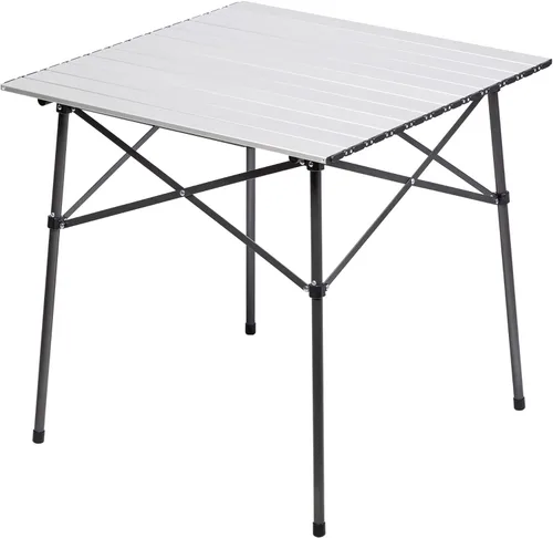 Miniatura 10 de Portal Mesa Cuadrada Plegable de Aluminio Ligero con Tablero Enrollable para 4 Personas Mesa Compacta con Bolsa de Transporte para Camping, Picnic