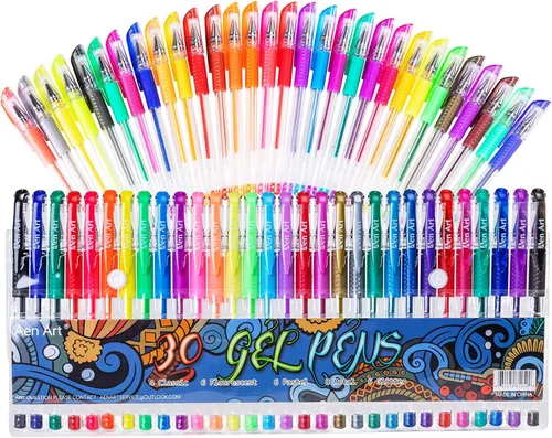 Bolígrafos de gel para libros de colorear de adultos, juego de 30 colores con punta fina y un 40 % más de tinta para dibujar, ideales para Varios