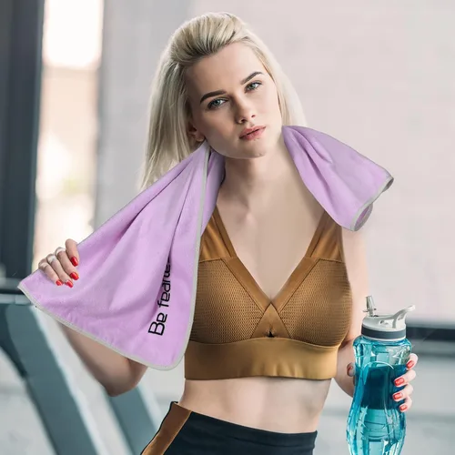 Miniatura 7 de Peryiter 9 toallas de microfibra para gimnasio para hombres y mujeres, toallas de entrenamiento Soft Be Fearless para yoga, deportes, ejercicio