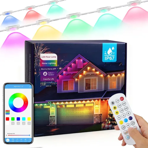 Miniatura 9 de Cadena de luces de campamento de 33 pies, 100 LED, 4 en 1, recargable, 100 LED, para exteriores, con 14 modos de iluminación, control remoto