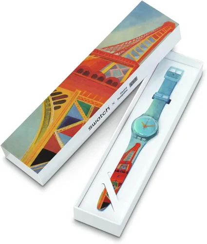 Miniatura 4 de Swatch Correa de silicona de cuarzo estándar para hombre azul 16 relojes casuales modelo GZ357