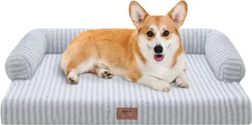 Miniatura 21 de Cama ortopédica impermeable para perros pequeños, cama para perros de tamaño mediano, cómoda cama para mascotas y gatos con lados, funda extraíble