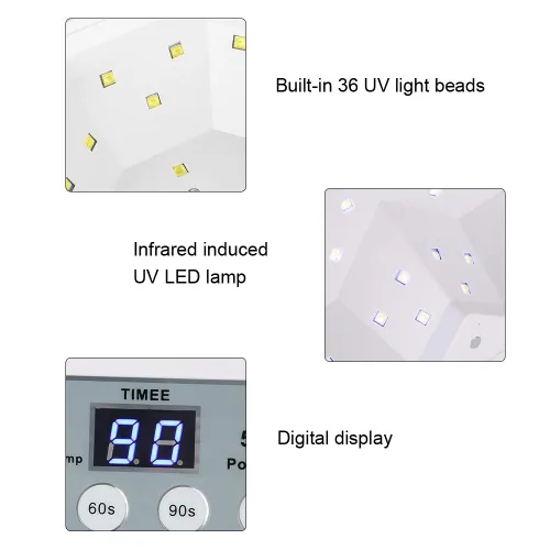 Miniatura 5 de Aspiradora 3 en 1 para secadora de uñas, dispositivo de curado para manicura + ventilador de extracción de polvo para diseño + luz LED, herramienta