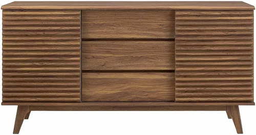 Miniatura 5 de Modway Render - Mueble moderno de mediados de siglo para mesa de bufé o TV de 160 cm, color nogal