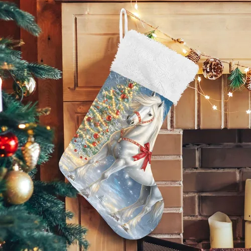 Miniatura 11 de ALAZA Medias de Navidad divertidas con muñeco de nieve agitando la mano, clásicas, decoraciones grandes personalizadas para la familia, temporada