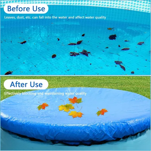 Miniatura 5 de DECOHS Cubierta solar para piscinas de 6 pies, cubierta solar para piscinas de marco redondo, cubierta de piscina para redonda inflable, protector