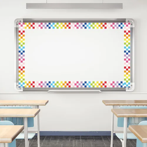 Miniatura 7 de Whaline Bordes de tablero de anuncios a cuadros de 32.8 pies, borde enrollado troquelado para decoración de pizarra de regreso a clases, oficina