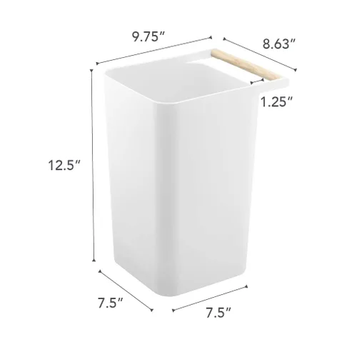 Miniatura 6 de YAMAZAKI Papelera para el hogar, Plástico, Blanco, cuadrado