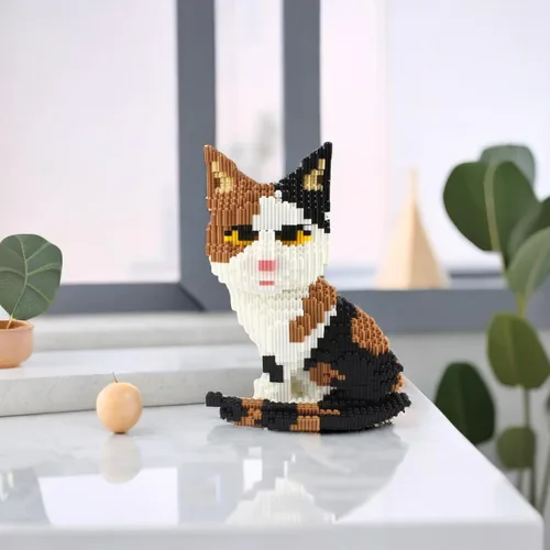 Miniatura 6 de Mini bloques de construcción Larcele de perros, ladrillos de juguete para construir mascotas, 950 piezas KLJM-02, Rojo Tabby, modelo 2842