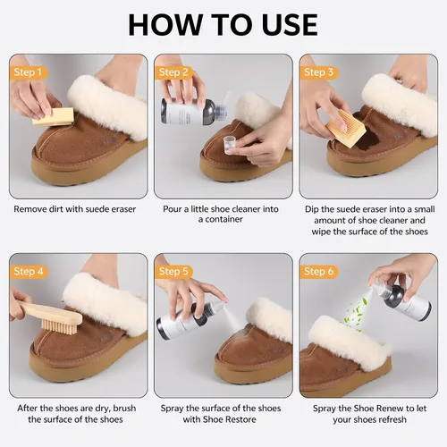 Miniatura 3 de Kit de limpieza de zapatos, kit de cuidado de zapatos de gamuza con limpiador de zapatos, zapato impermeable, kit de limpieza de zapatos de gamuza