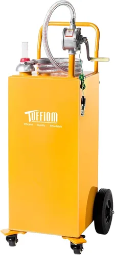 Miniatura 12 de TUFFIOM Carrito de gas portátil de 30 galones con ruedas giratorias, tanque de almacenamiento de combustible, lata diésel de gasolina con bomba