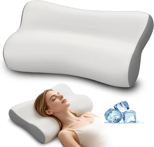 Miniatura 10 de Almohada cervical para el cuello, almohadas de espuma viscoelástica de contorno para aliviar el dolor de cuello, almohada ergonómica para dormir