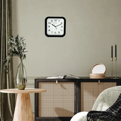 Miniatura 7 de Reloj cuadrado redondo, moderno, retro, silencioso, funciona con pilas, números arábigos precisos, diseño decorativo para el hogar, sala de estar