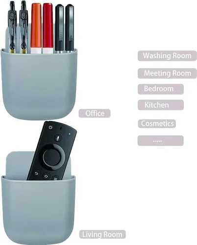 Miniatura 4 de Soporte para control remoto de pared, caja de almacenamiento adhesiva para montaje en pared, organizador de teléfono de pared, soporte