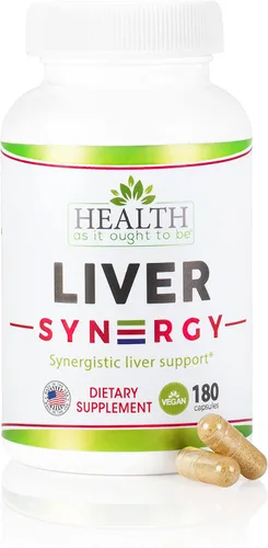 Health As It Ought To Be Liver Syn3rgy Suplemento | Cápsulas formuladas por médicos con cardo mariano, semillas negras, ginseng coreano | 180