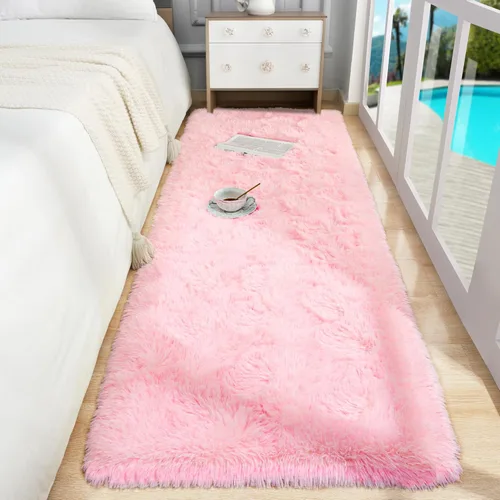 Miniatura 61 de Foxmas - Alfombra para centro de habitación, esponjosa y ultrasuave, para dormitorio, habitación de los niños, habitación del bebé, afelpada, Azul