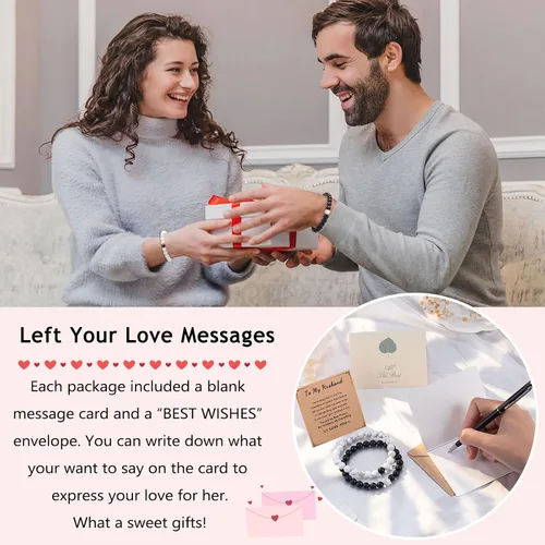 Miniatura 5 de UPROMI Pulseras a juego para parejasalma gemelahombremaridonovionovioprometido, regalos de aniversario del día de San Valentín