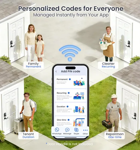 Miniatura 6 de Veise VE012W - Cerradura inteligente de huellas dactilares WiFi integrada, control remoto de aplicación, compatible con Alexa y Google Assistant