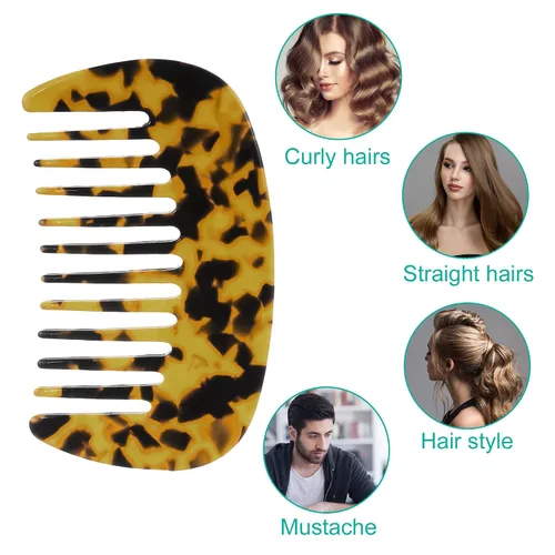 Miniatura 7 de VOCOSTE Mini peine para el cabello de dientes anchos, peine antiestático de tamaño de bolsillo para cabello grueso y rizado, cuidado del cabello