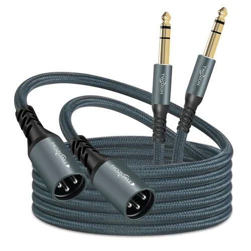 Miniatura 10 de Twozoh Cable XLR macho a 1/4 TRS de audio estéreo de 30 pies, conector trenzado de 0.250 in a XLR macho 3 pines cable de guitarra (profesional/HiFi)