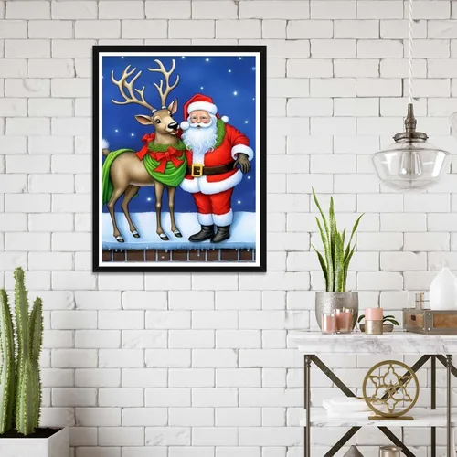 Miniatura 3 de Wergund - Kits de pintura de diamantes de Papá Noel, kits de pintura de diamantes para adultos y niños, bordado de diamantes de imitación