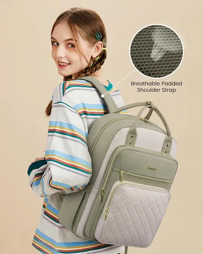 Miniatura 2 de LOVEVOOK Mochila para computadora portátil para mujer, mochila para trabajo de viaje, bolsa de computadora para enfermera, profesora, bolsa