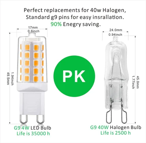Miniatura 2 de Bombilla LED G9 regulable T4 G9, luz blanca suave de 2700 K, equivalente a bombillas halógenas de 25 W, 40 W, 450 lúmenes, 120 V CA, sin parpadeo