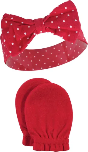 Miniatura 108 de Hudson Baby Conjunto de diadema de algodón y manoplas para rascar para bebé
