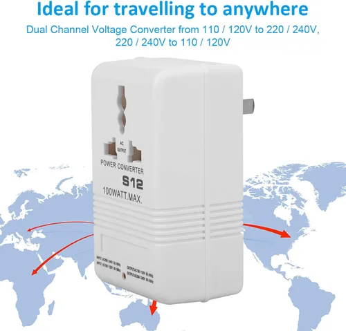 Miniatura 4 de Convertidor de voltaje Transformador de potencia 100W Step-Up y Step-Down 110V/120V a 220V/240V Adaptador de viaje (enchufe estándar CN)