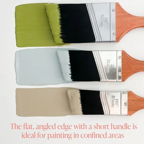 Miniatura 5 de Pincel de pintura estilo tiza – Cepillo de mango corto con cerdas sintéticas en ángulo para una aplicación suave de pintura de muebles